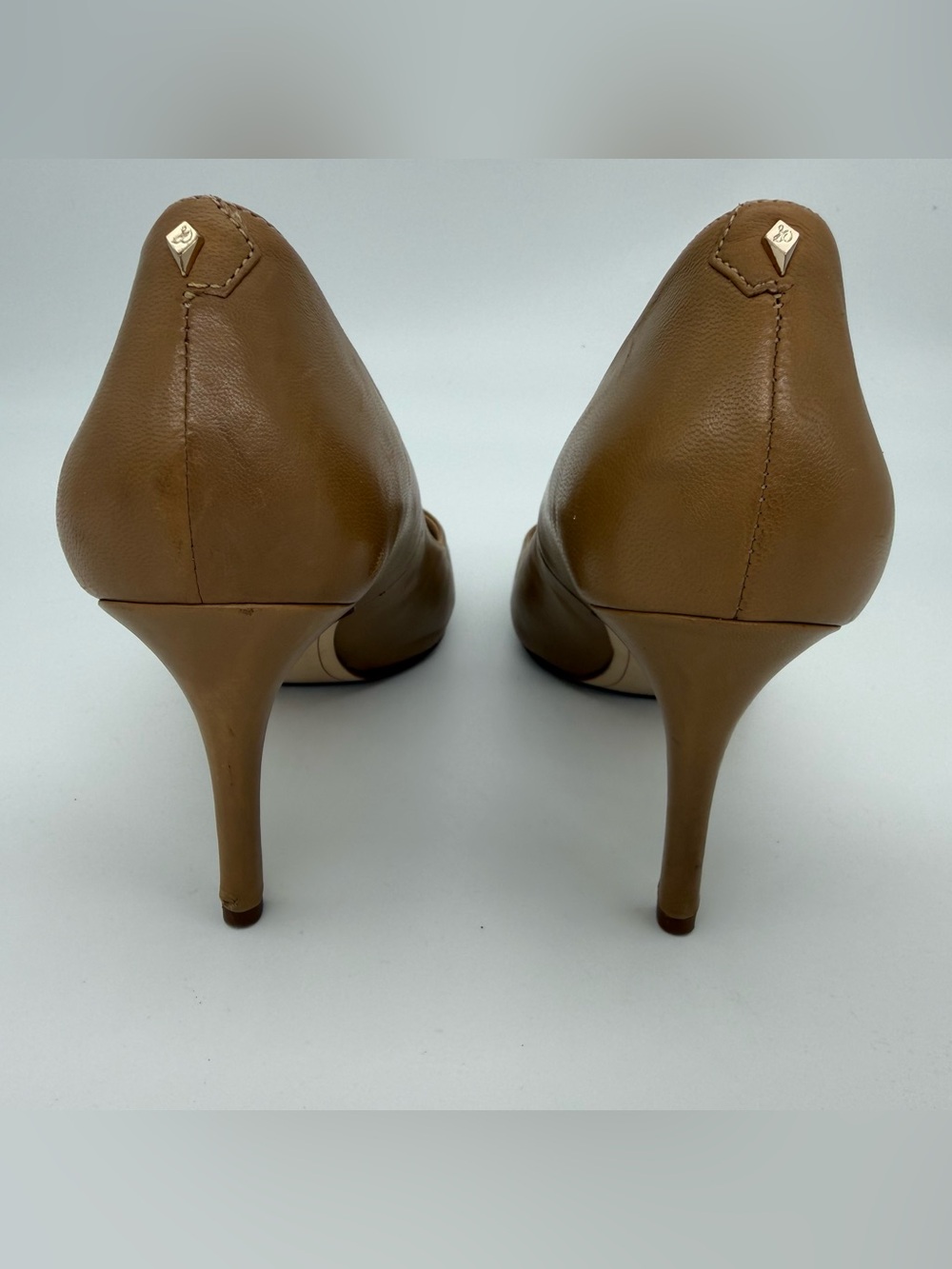 Sam Edelman Tristan Tan Nude Leather Pointed Toe Pumps Size 8.5 - Picture 5 of 10